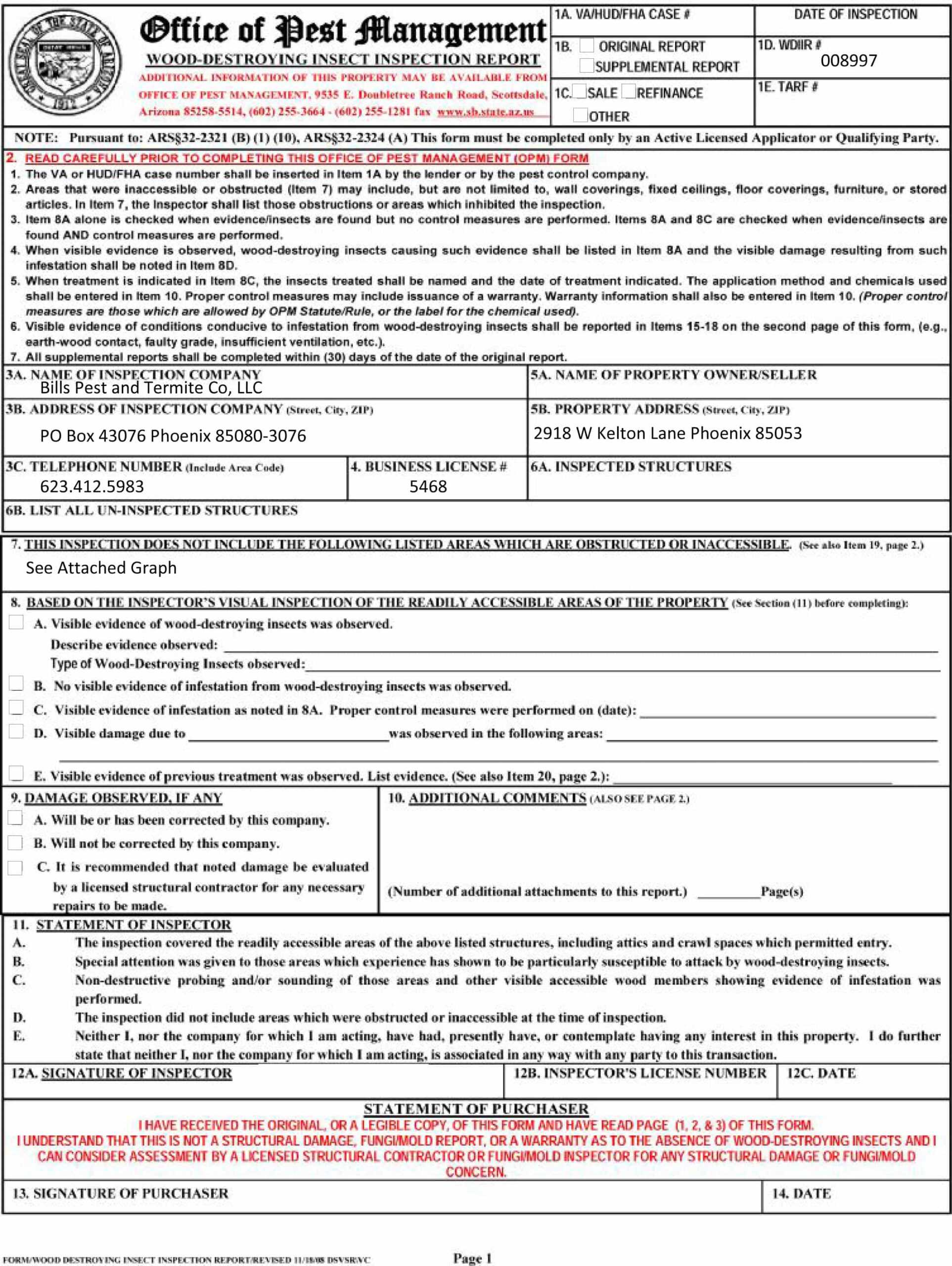 Pest Inspection Pest Inspection Report Form Throughout Pest Control