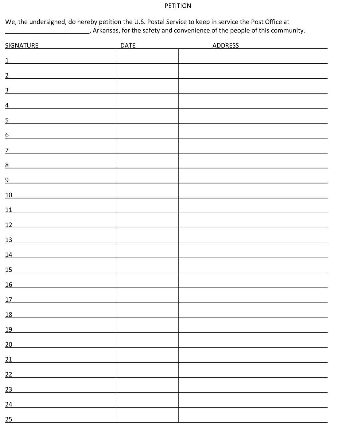 Petition Template | Write A Petition For Blank Petition Template