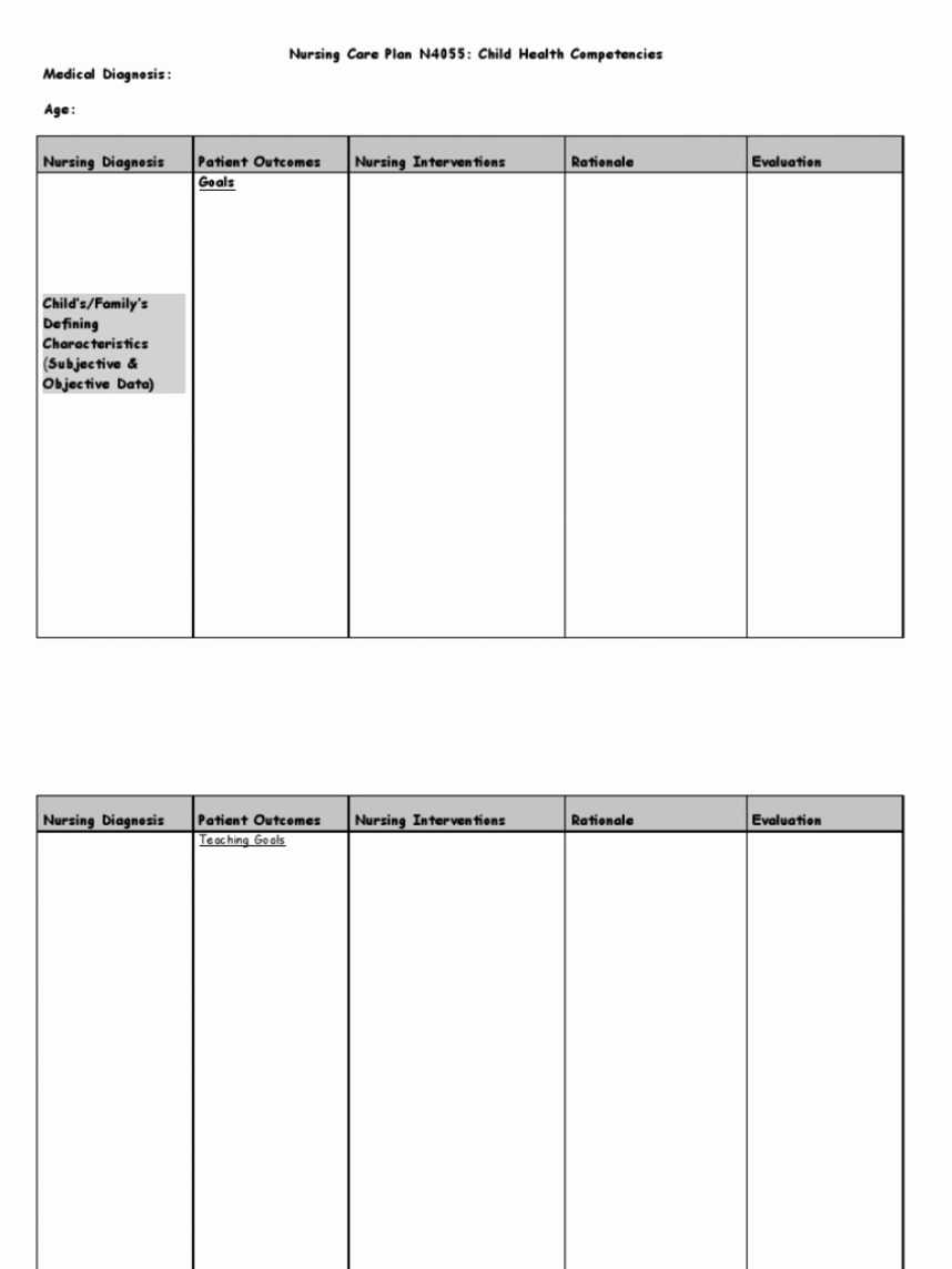 Plan Of Care Template – Dalep.midnightpig.co Intended For Nursing Care Plan Template Word