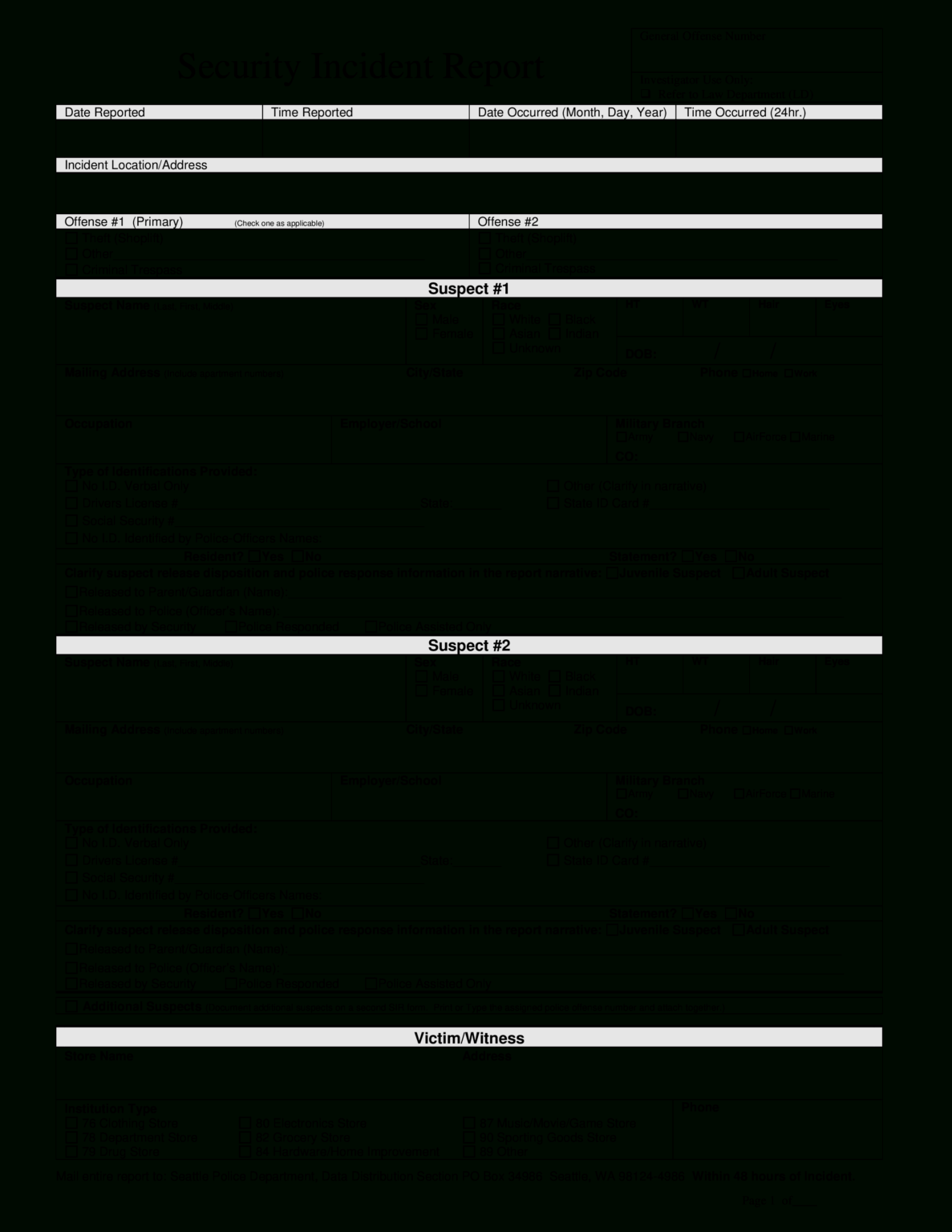 Police Incident Report Templates At Allbusinesstemplates Intended For