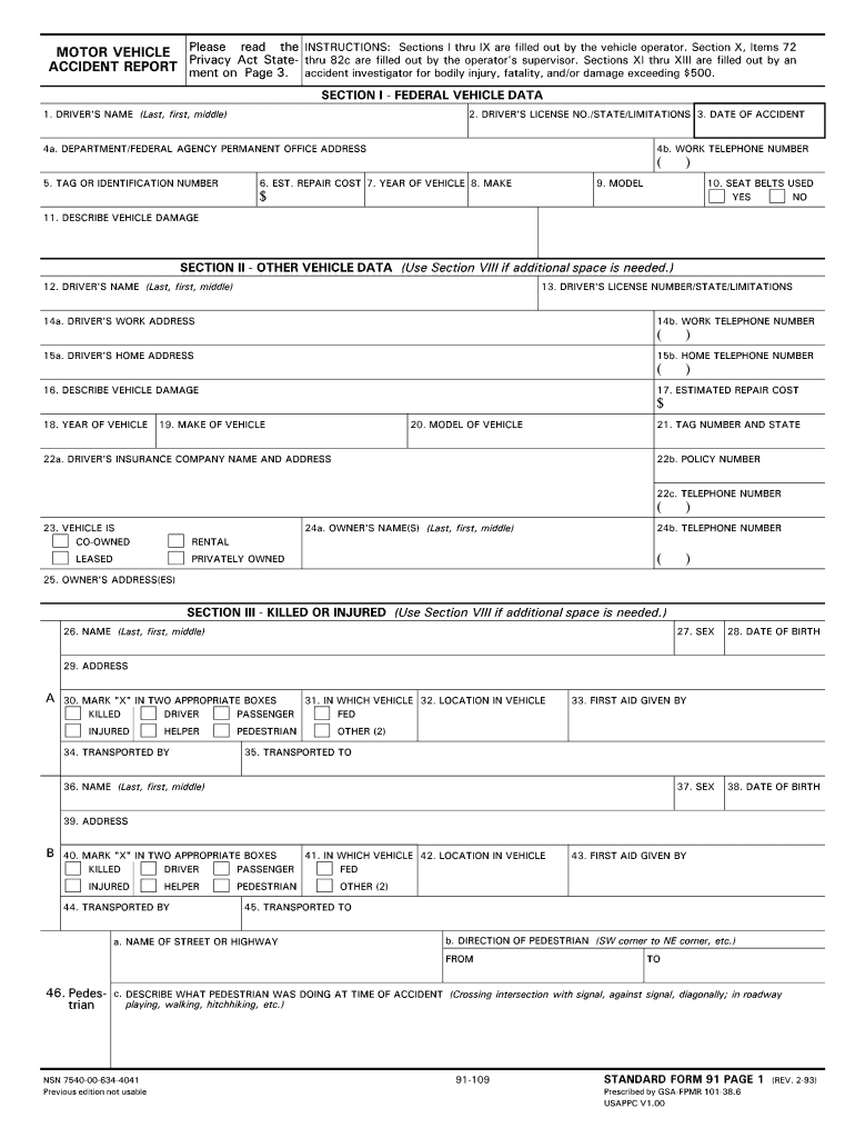 Police Report Template – Fill Online, Printable, Fillable For Vehicle Accident Report Form Template