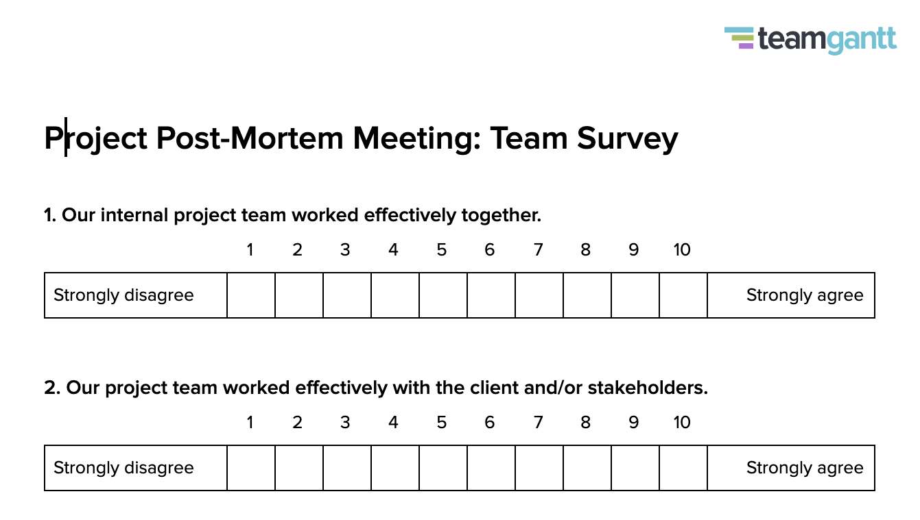 Post Mortem Meeting Template And Tips | Teamgantt In Event Debrief Report Template