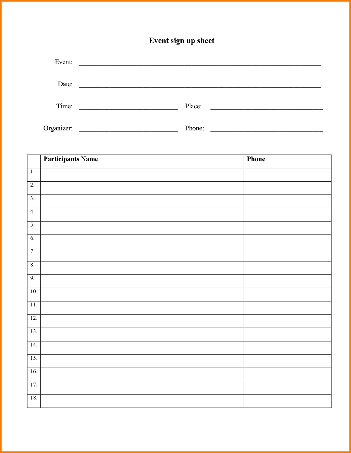 Potluck List Template ] – Sign Up Sheets Potluck Sign Up Regarding Free ...