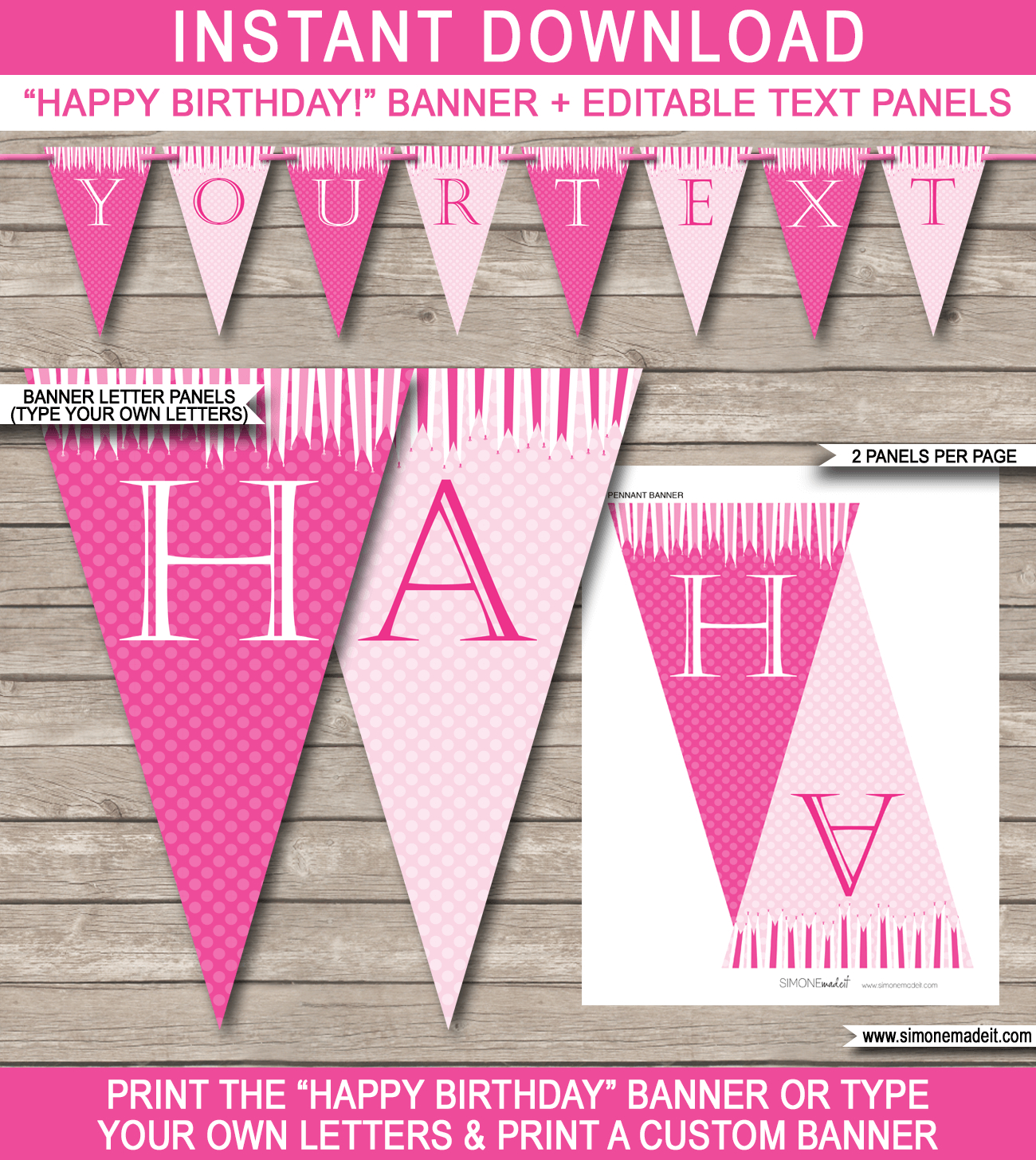 Princess Party Banner Template – Pink In Free Printable Party Banner Templates