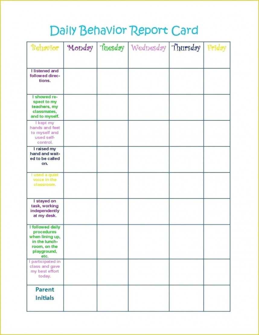 Printable Behavior Chart For The Month | Monthly Printable Pertaining To Daily Behavior Report Template