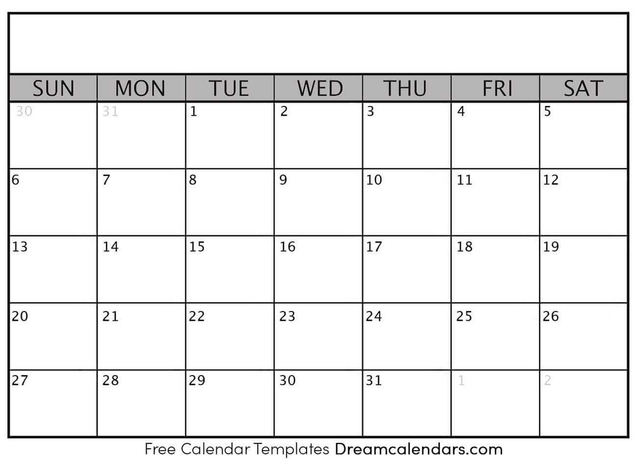 Printable Blank Calendar 2020 | Dream Calendars For Blank Calander Template