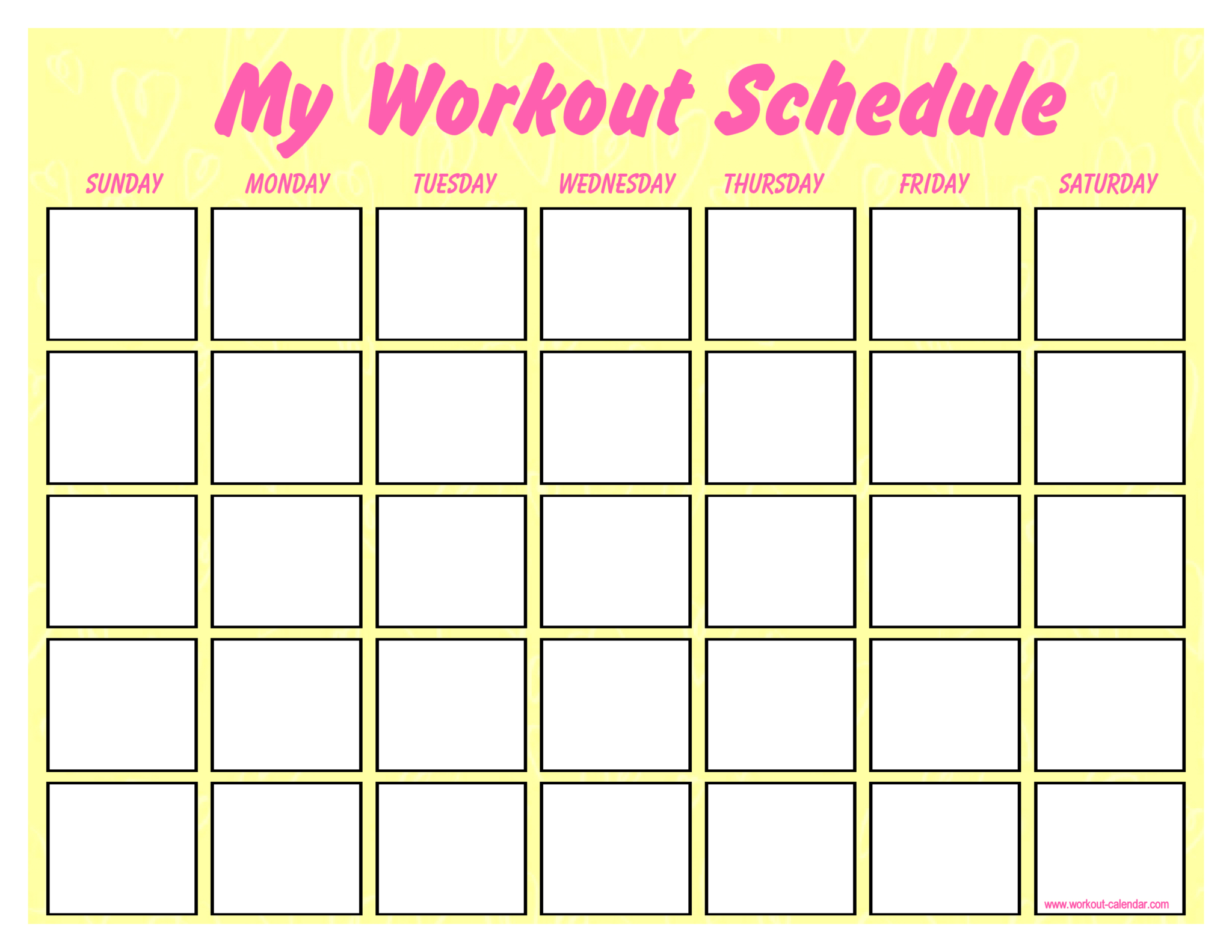 Printable Blank Workout Schedule | Templates At within Blank Workout ...