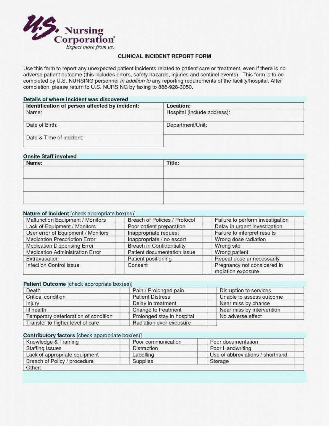 Printable Gallery Price List Template Near Miss Report Regarding Medication Incident Report Form Template