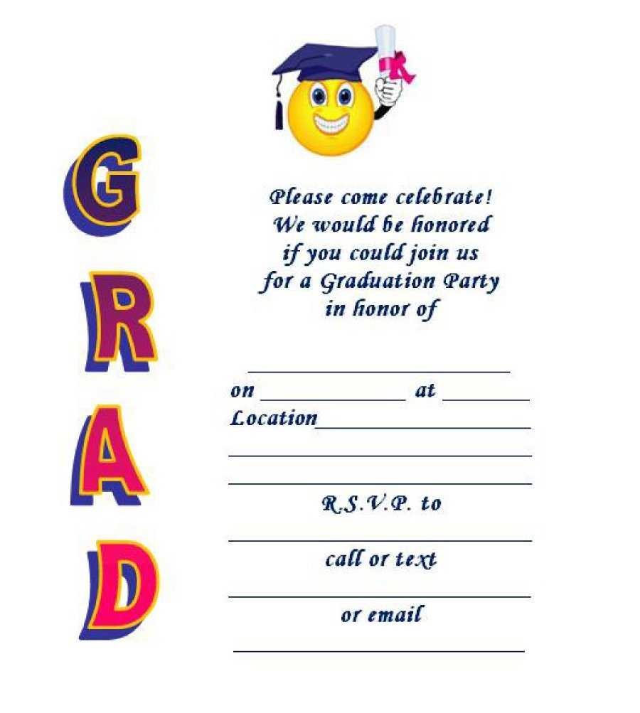 Printable Grad Party Invites – Dalep.midnightpig.co With Graduation Party Invitation Templates Free Word