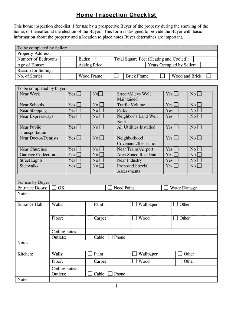 Printable Home Inspection Checklist Pdf – Fill Out And Sign Printable Pdf  Template | Signnow For Home Inspection Report Template Pdf