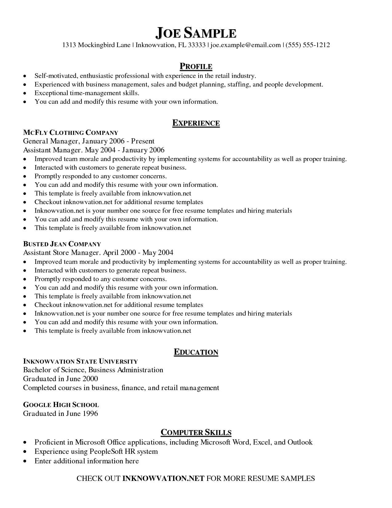 Printable Sample Resume | Room Surf Regarding Free Printable Resume Templates Microsoft Word