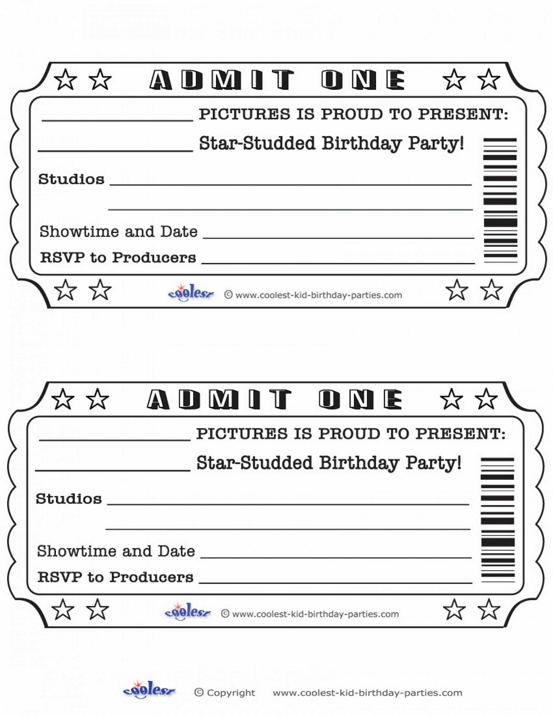 Printable Tickets Template That Are Clean – Debra Website Intended For Blank Parking Ticket Template