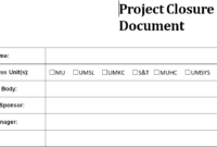 Project Closure Report Template within Closure Report Template