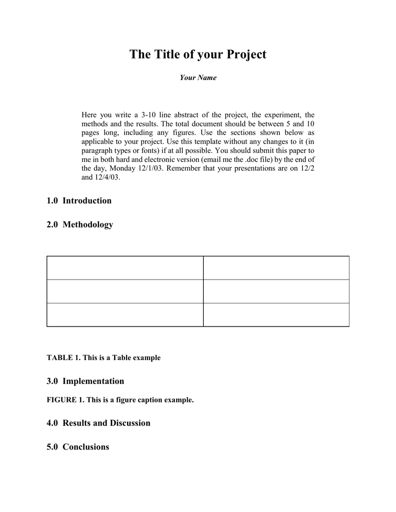Project Report Format Pertaining To Project Implementation Report Template