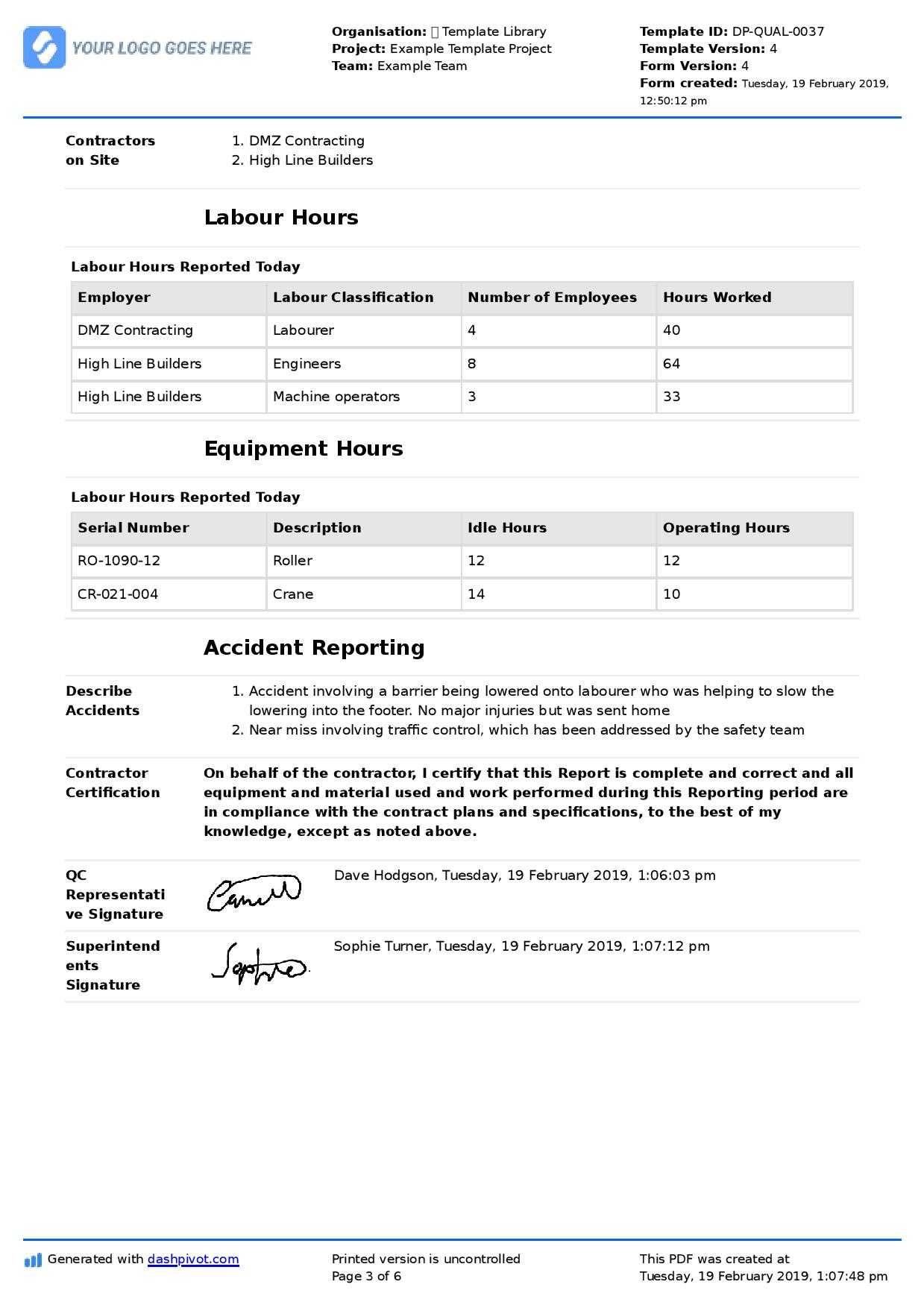 Quality Control Reports Template – Dalep.midnightpig.co Within Welding Inspection Report Template