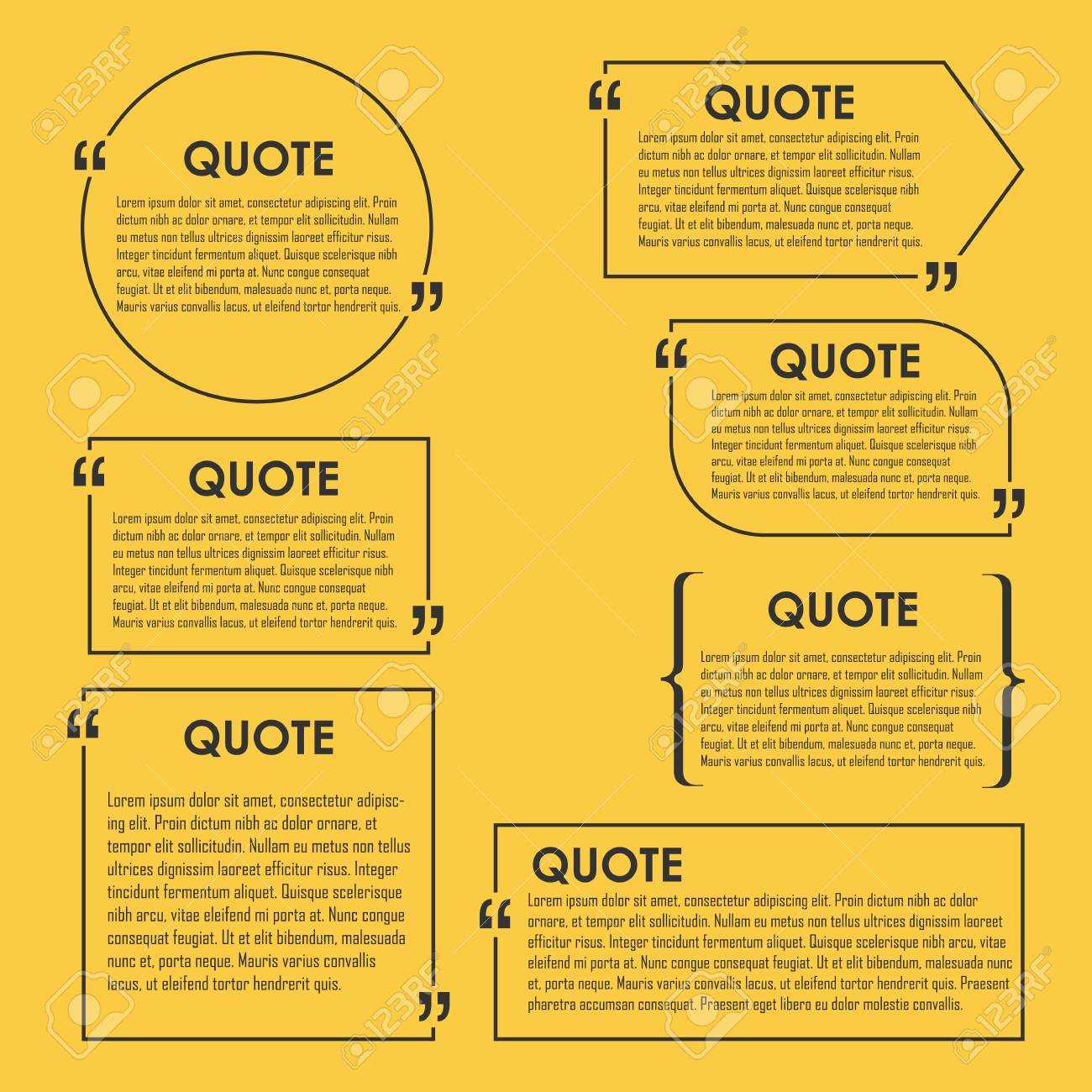 Quote Blank Template. Quote Bubble. Empty Template. Circle Business Card  Template, Paper Sheet, Information, Text. Print Design. Quote Form.  Template With Regard To Blank Estimate Form Template