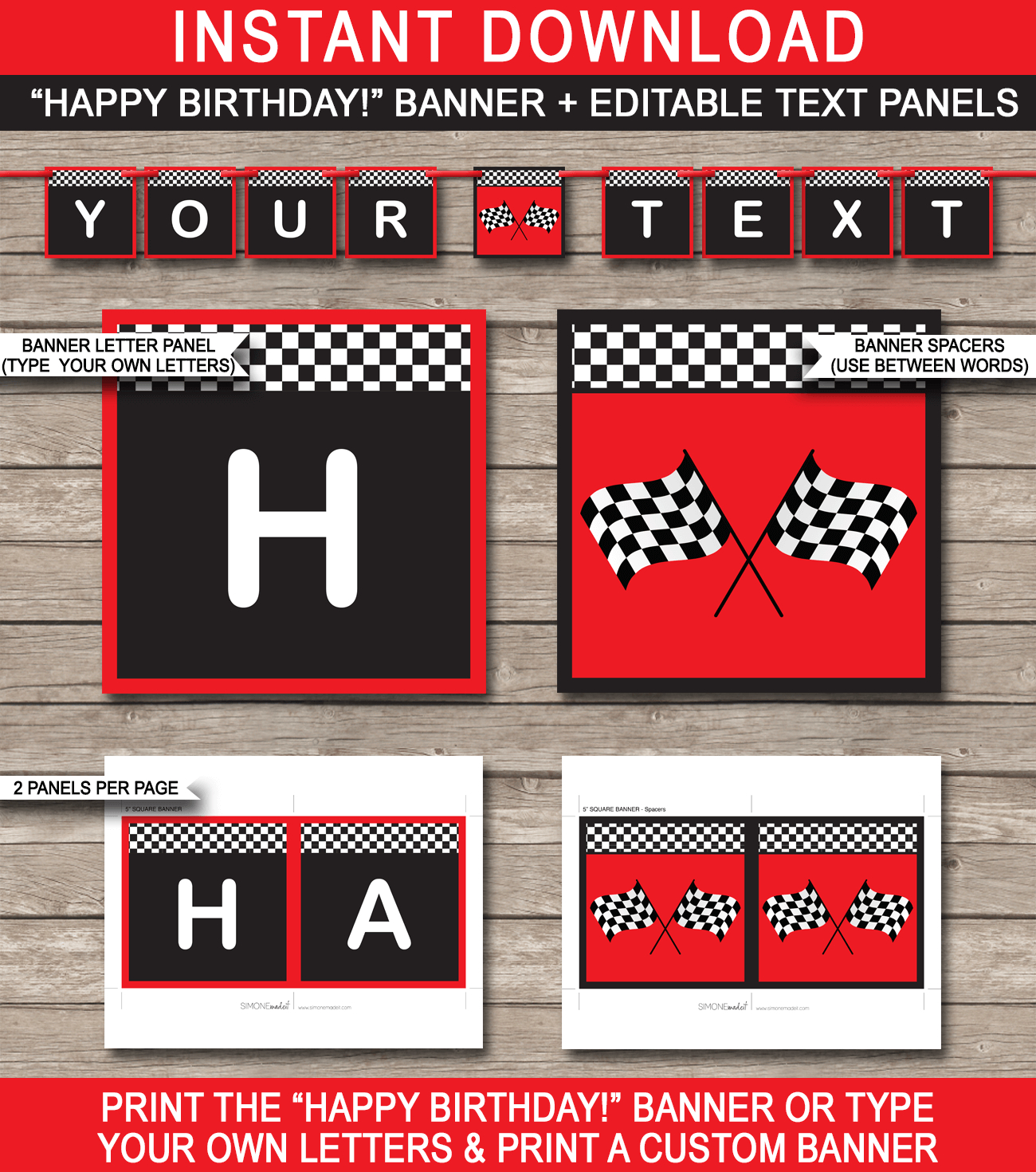 Race Car Party Banner Template – Red For Cars Birthday Banner Template