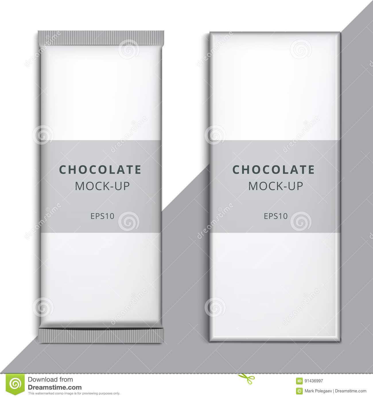 Realistic Blank 3D Chocolate Bar Template Design. Choco Intended For Free Blank Candy Bar Wrapper Template
