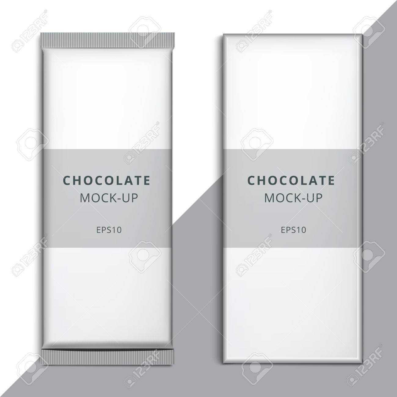 Realistic Blank 3D Chocolate Bar Template Design. Choco Packaging.. In Blank Candy Bar Wrapper Template