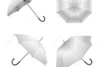 Realistic Detailed 3D White Blank Umbrella Template Mockup with regard to Blank Umbrella Template
