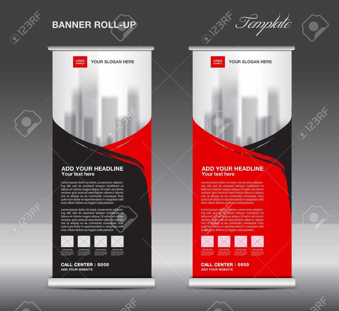 Red And Black Roll Up Banner Template Vector, Flyer, Advertisement,  X Banner, Poster, Pull Up Design Pertaining To Product Banner Template