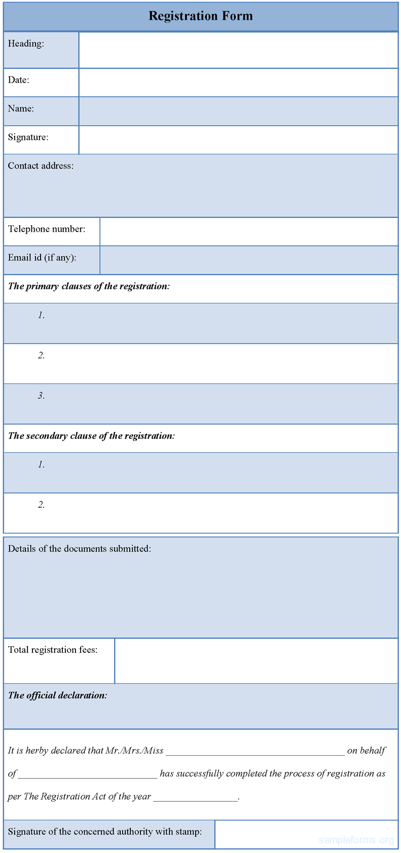 Registration Form Template | E Commercewordpress Regarding Seminar Registration Form Template Word