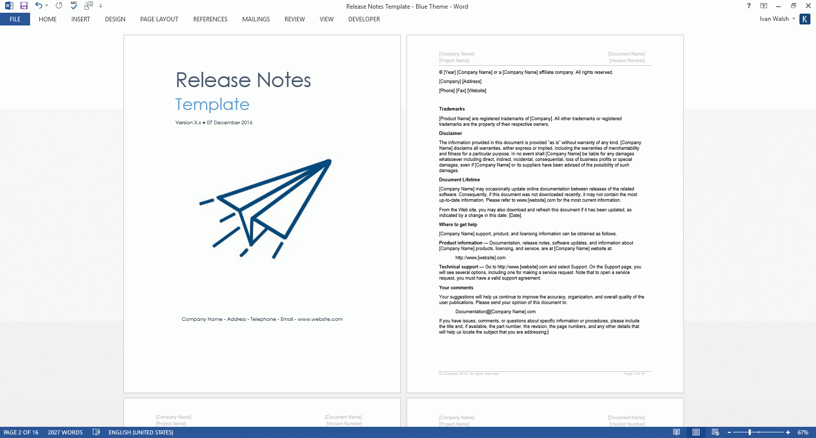 Release Notes Templates Throughout Software Release Notes Template Word