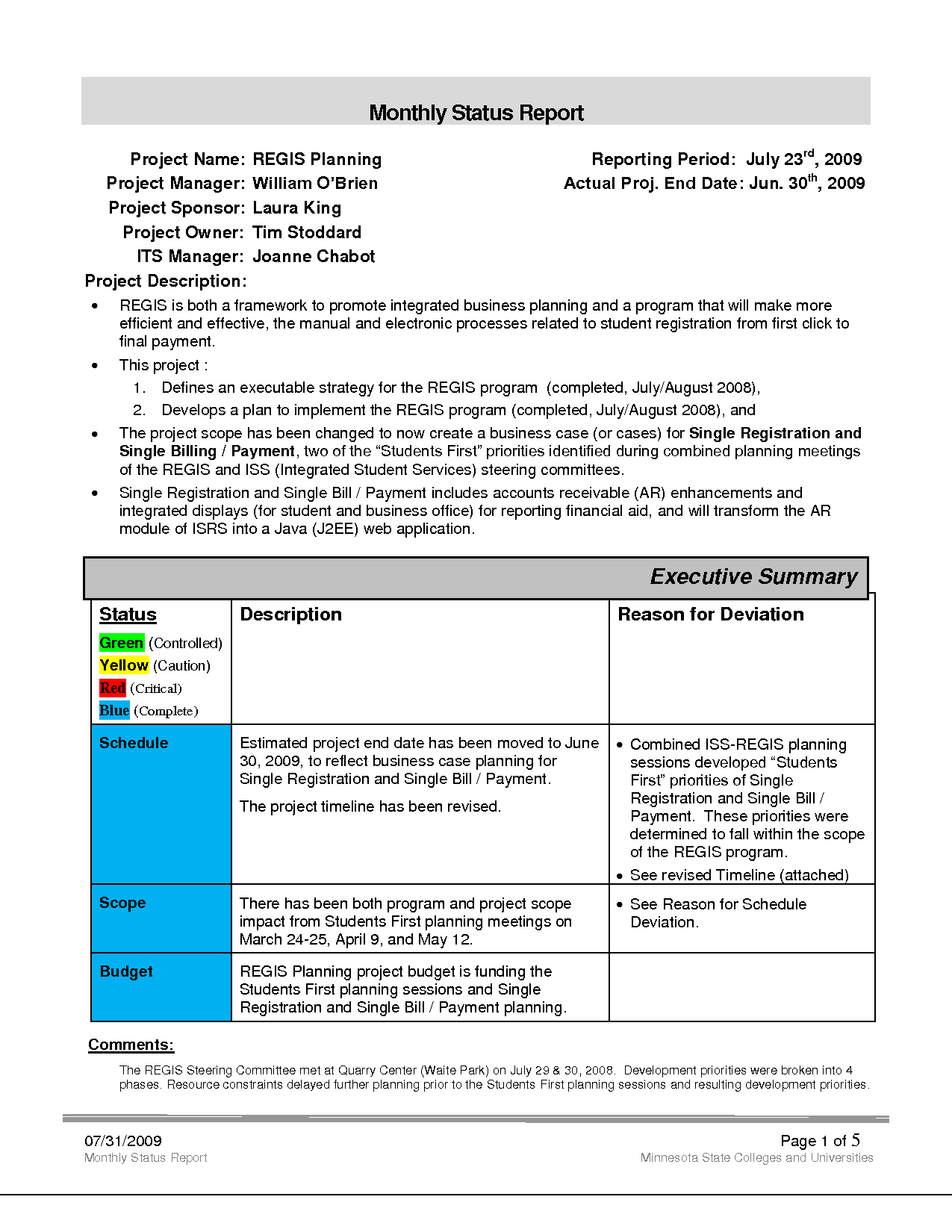 Replacethis] Business Monthly Status Report Template Example For How To Write A Monthly Report Template