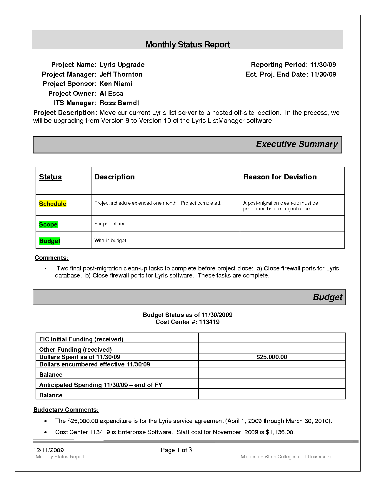 Replacethis] Project Monthly Status Report Template Example Within Project Monthly Status Report Template