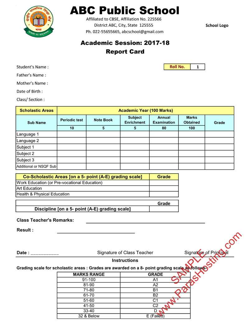 Report Card Format – Dalep.midnightpig.co For Homeschool Report Card Template Middle School