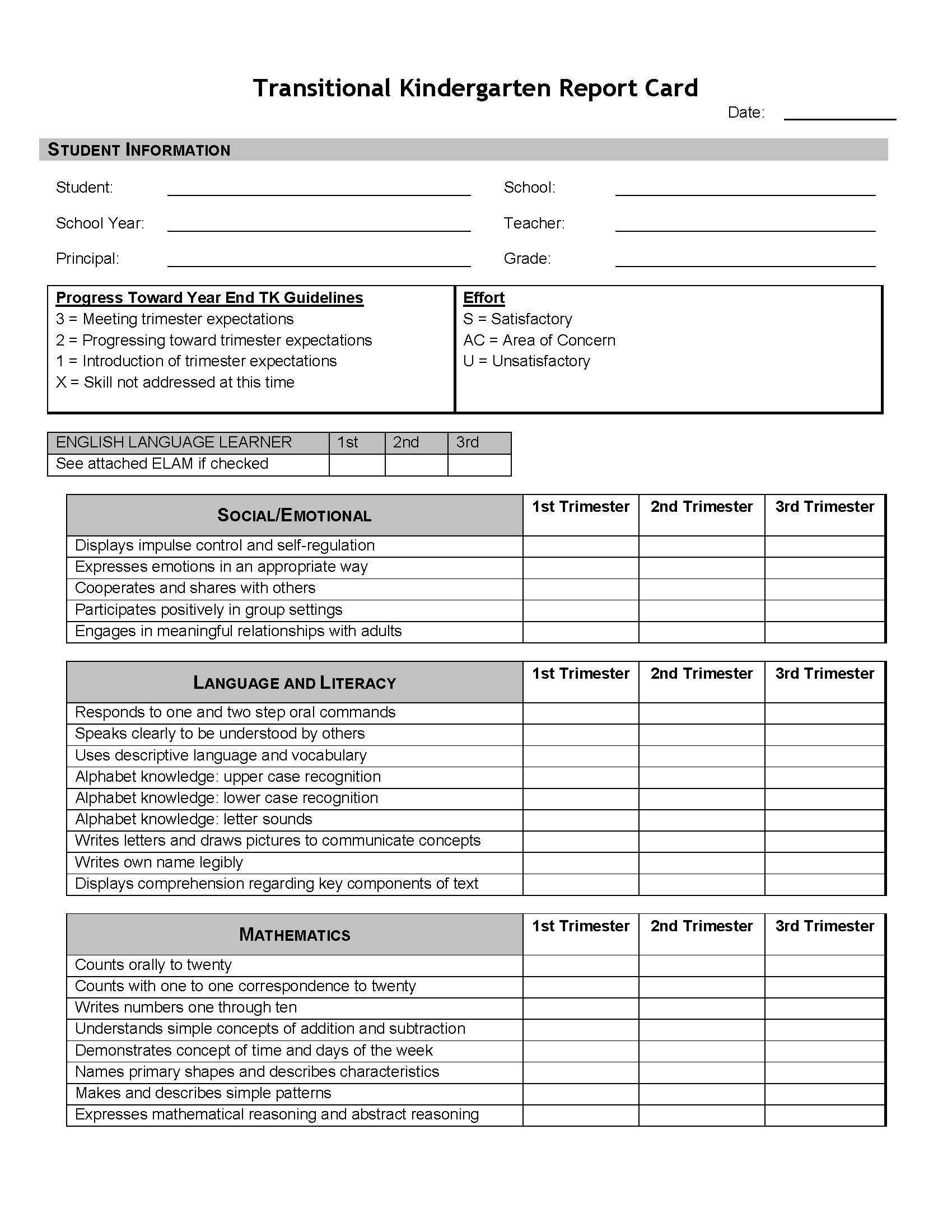 Report Card Sample – Calep.midnightpig.co Within Blank Report Card Template