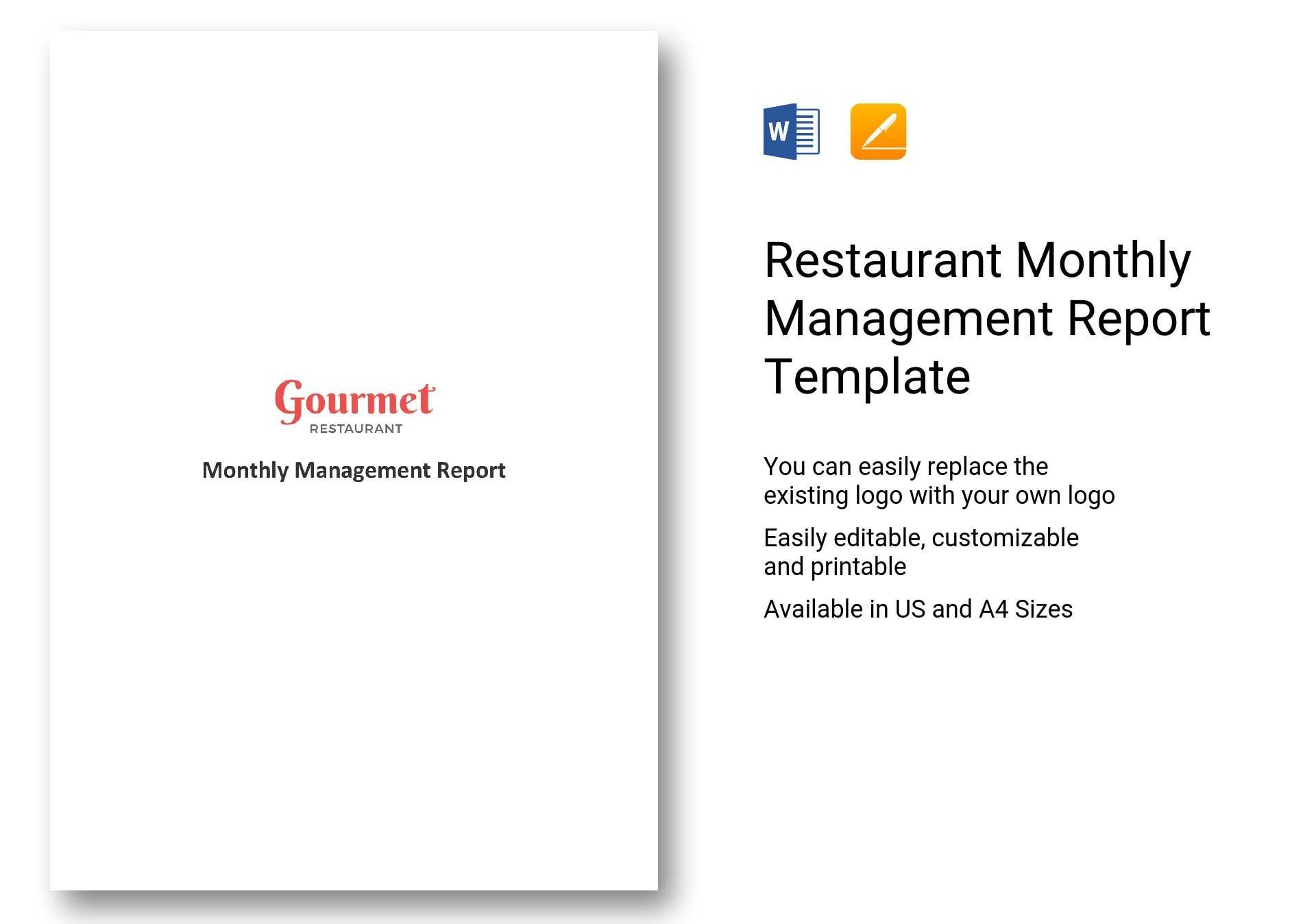 Restaurant Monthly Management Report Template In Word, Apple Regarding It Management Report Template