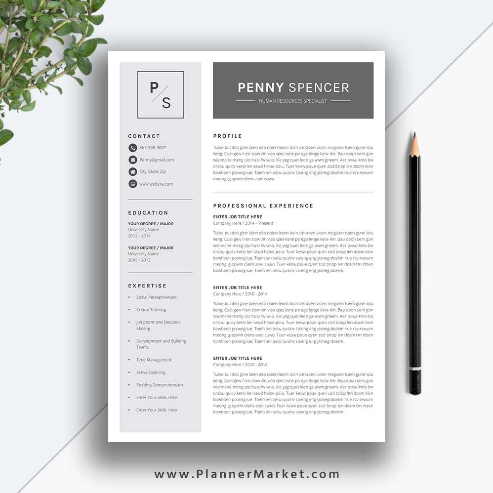 Resume Template, Simple Cv Template, Professional Modern Resume Design,  Cover Letter, Ms Word, Instant Download, The Penny Resume Inside Simple Resume Template Microsoft Word