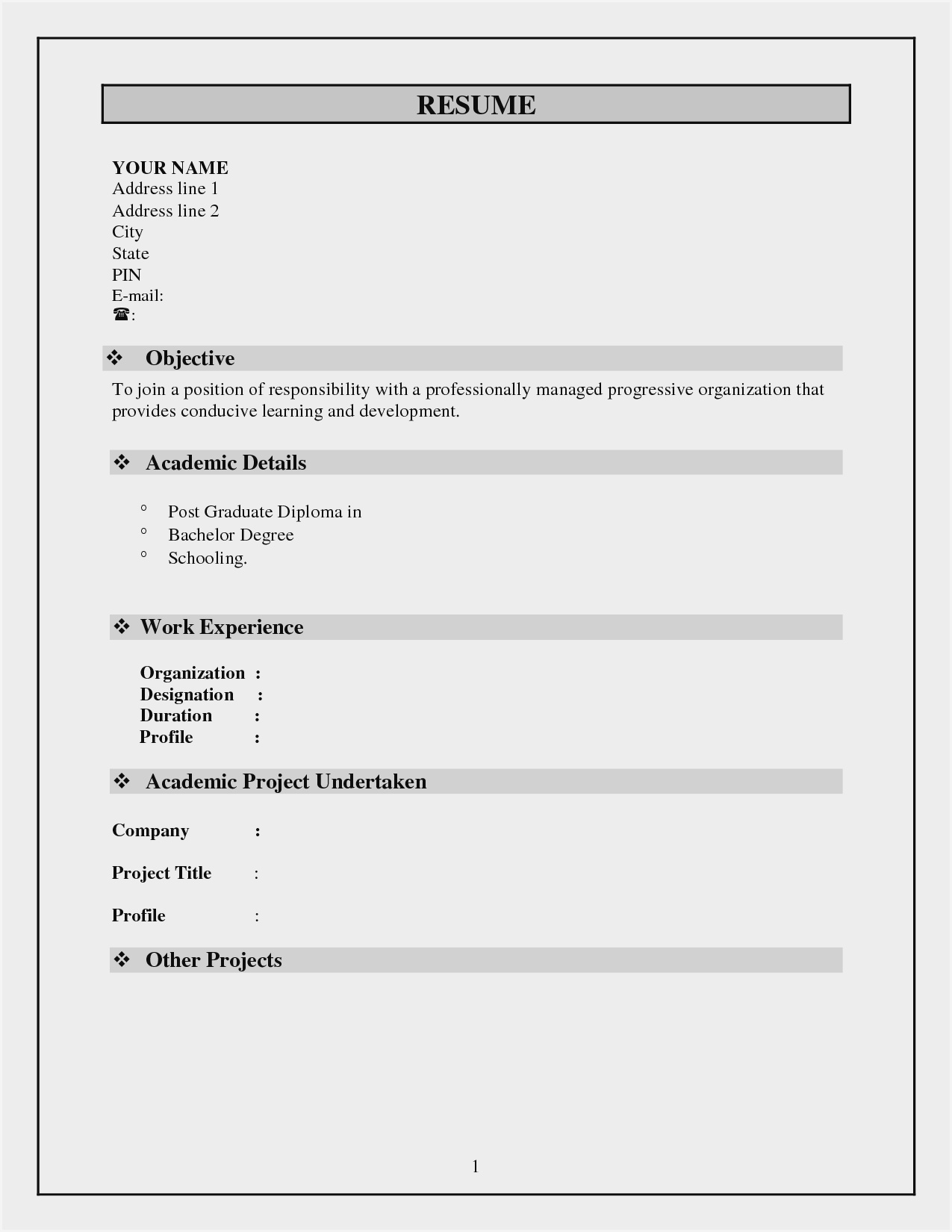 Resume Template Word Download Malaysia – Resume Sample In Job Application Template Word