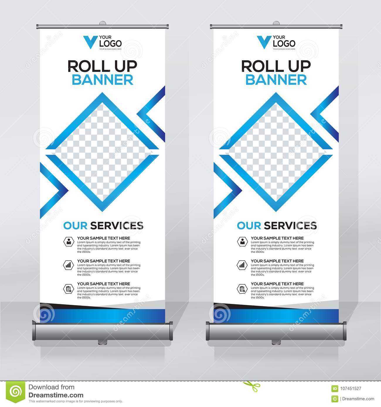 Roll Up Banner Design Template, Vertical, Abstract Within Pop Up Banner Design Template