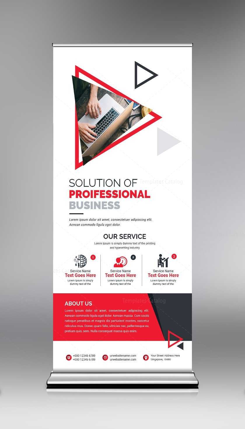 Roll Up Banner Template With Clean Design 000684 Inside Product Banner Template