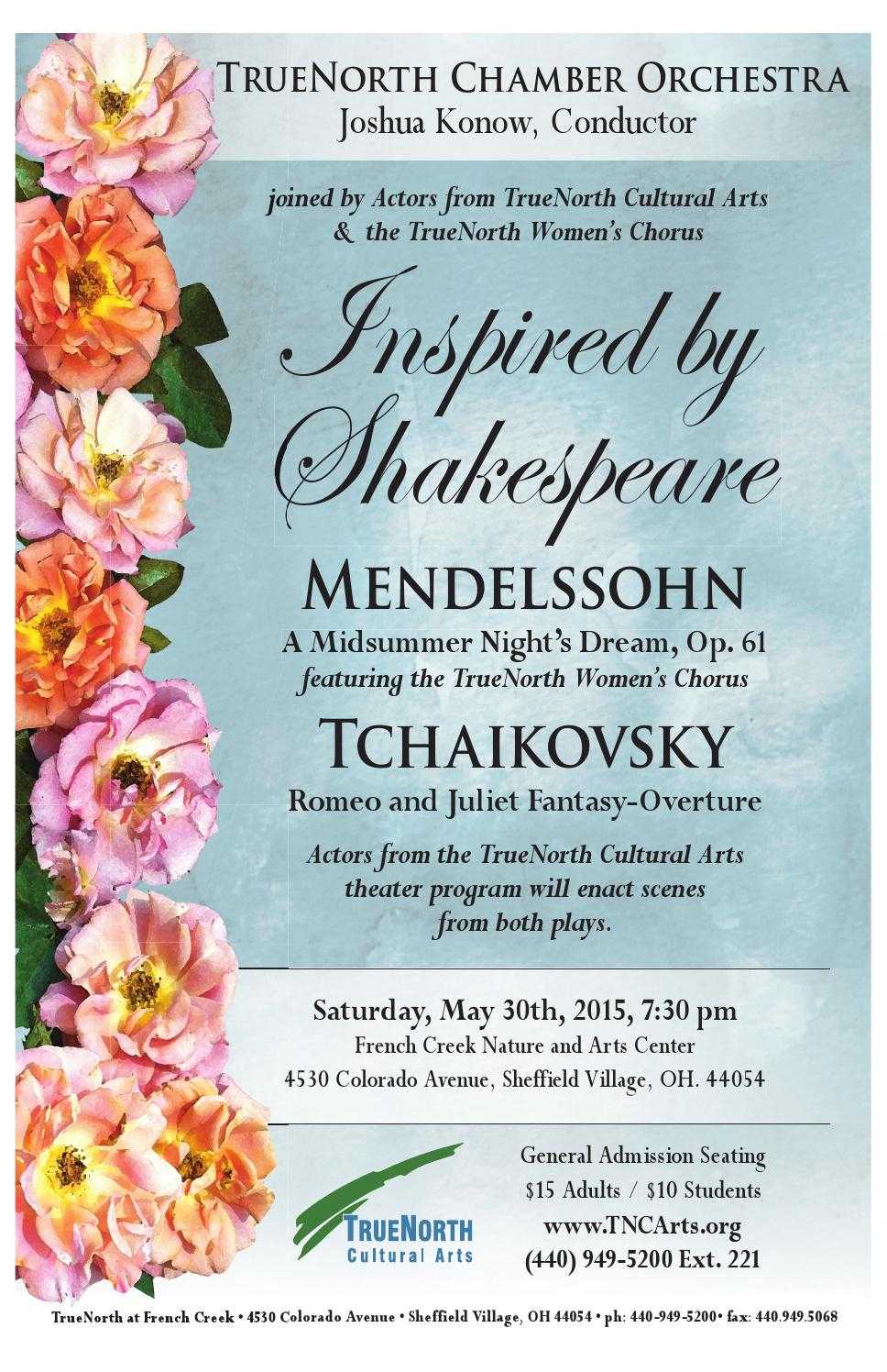 Romeo And Juliet Concert Playbilltruenorth Cultural Arts With Regard To Playbill Template Word