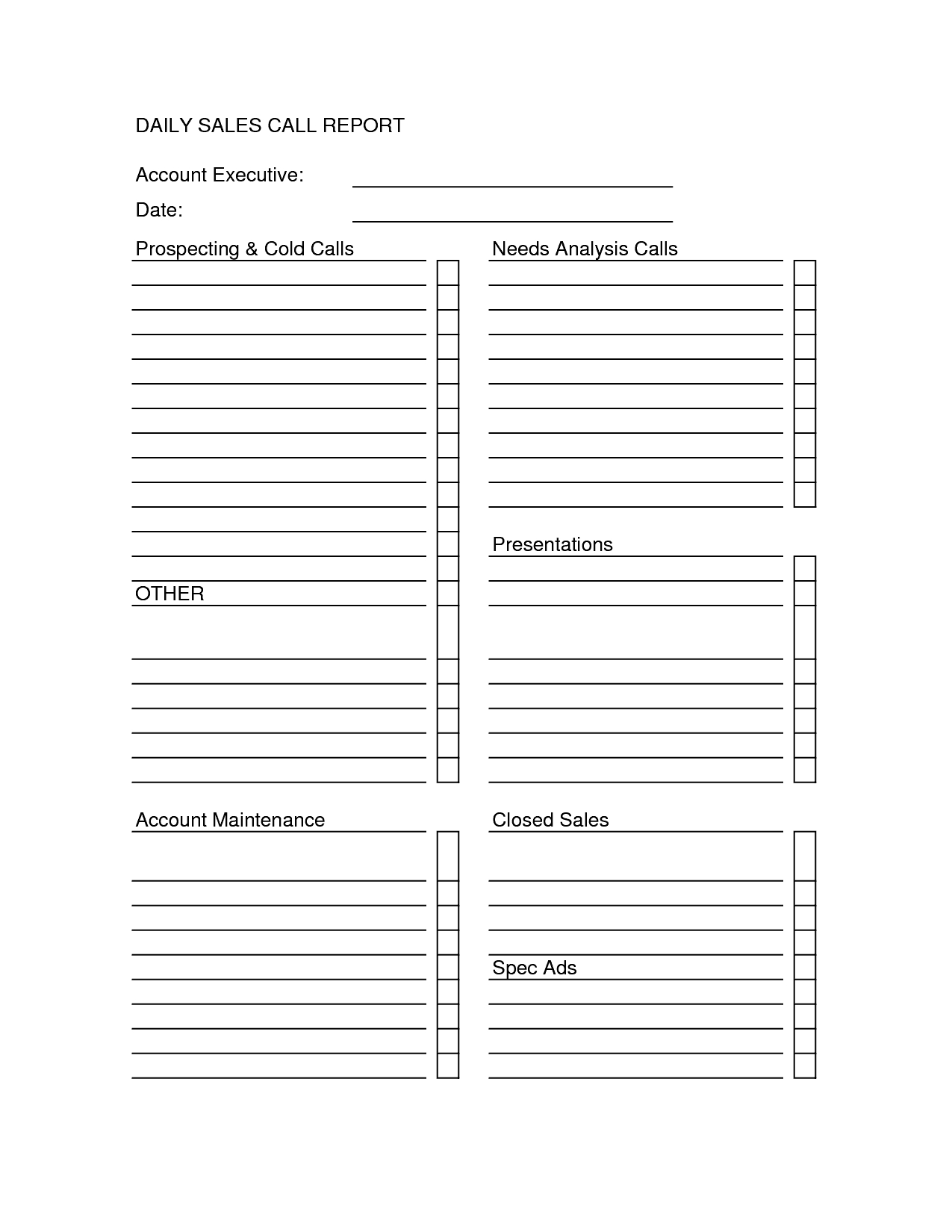 Sales Call Report Templates - Word Excel Fomats In Sales Visit Report Template Downloads