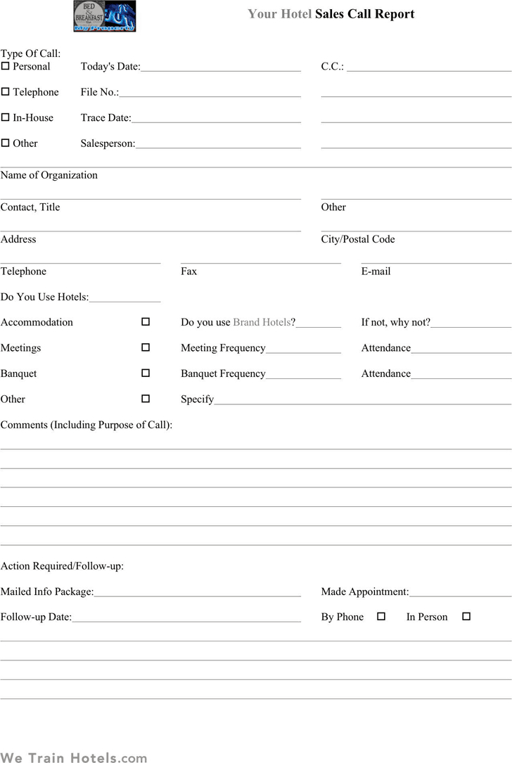 Sales Call Report Templates – Word Excel Fomats Pertaining To Sales Visit Report Template Downloads