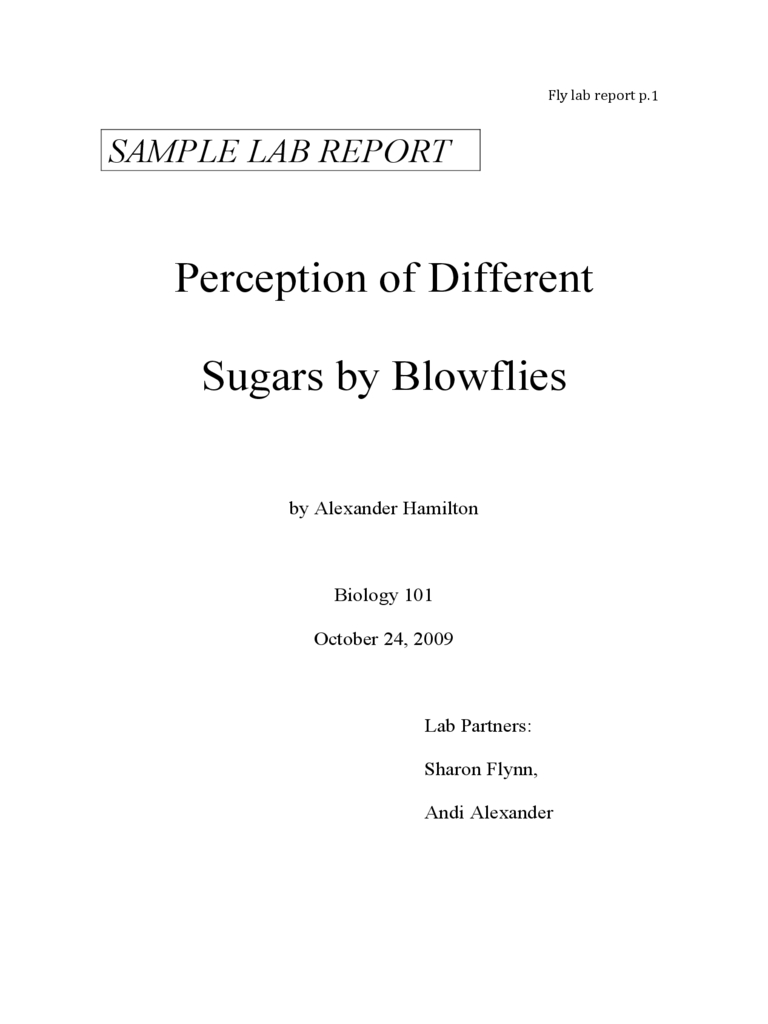 Sample Bio Lab Report – Hamilton College Free Download Within Biology Lab Report Template