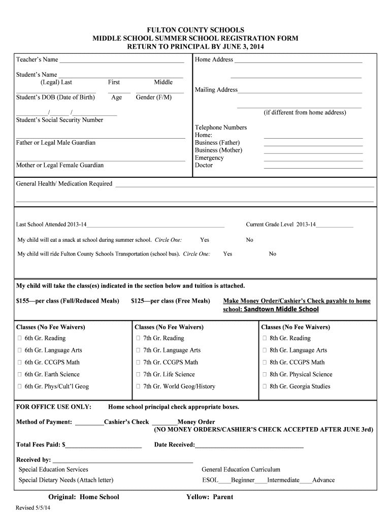 School Registration Form Template - Fill Online, Printable With School Registration Form Template Word