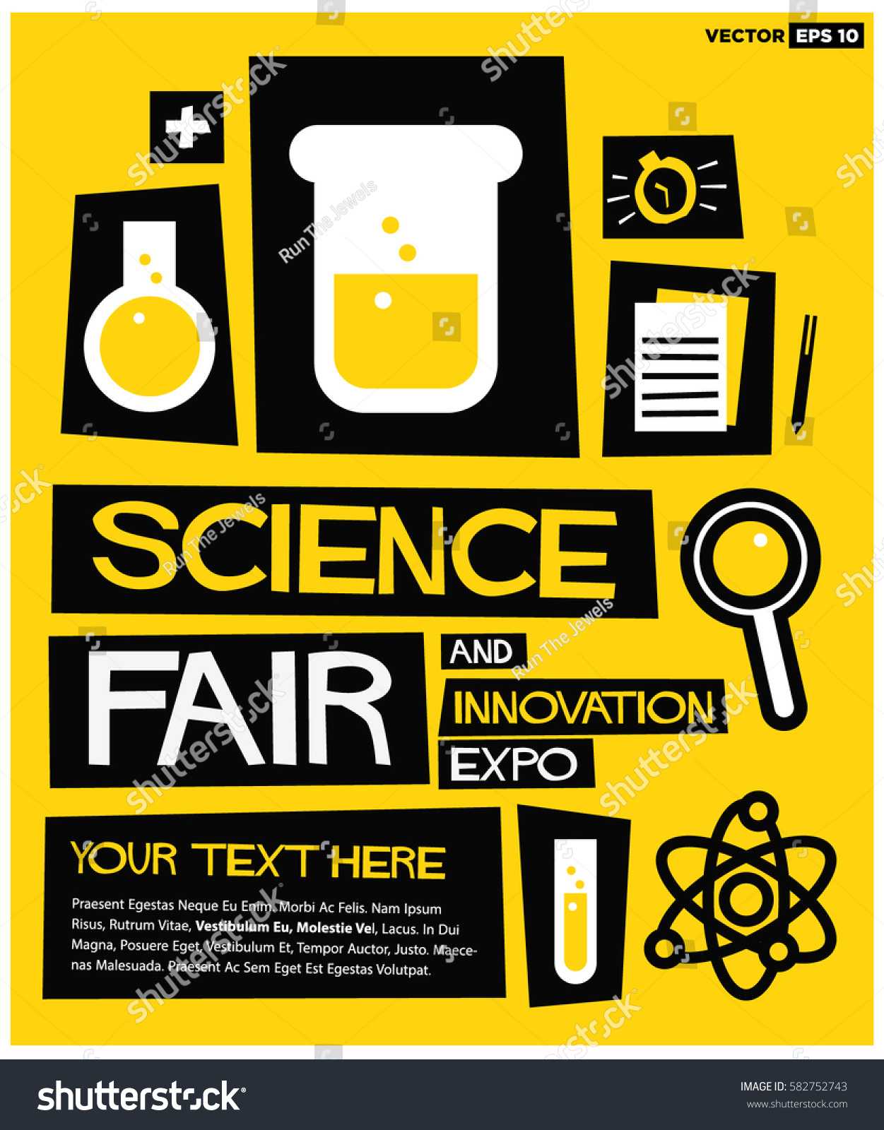 Science Fair Innovation Expo Flat Style Stock Vector Inside Science Fair Banner Template