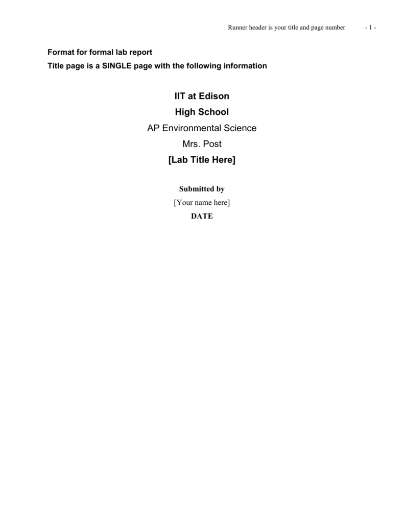 Science Report Cover Page – Mahre.horizonconsulting.co Throughout Science Lab Report Template