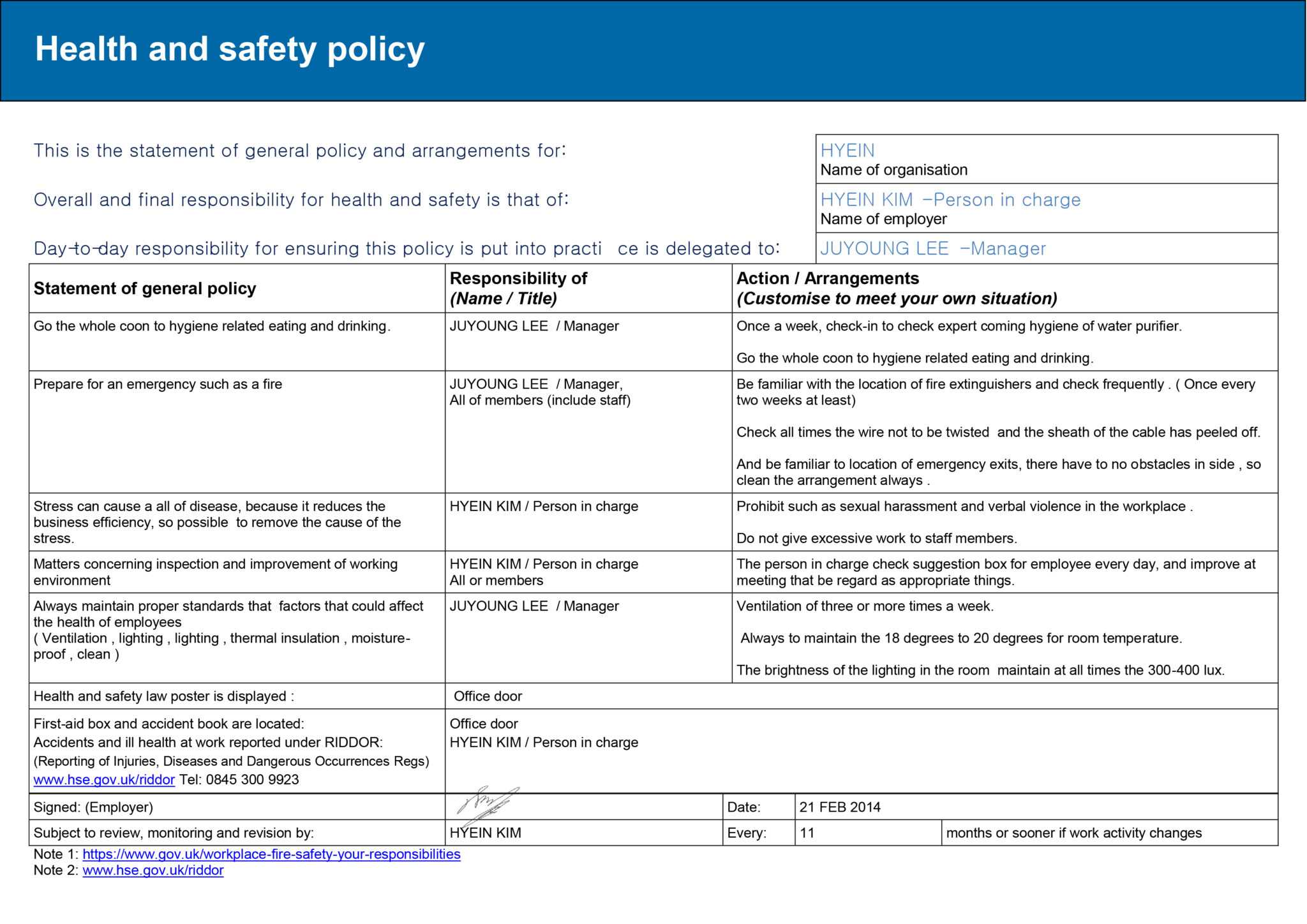 Physical Security Report Template