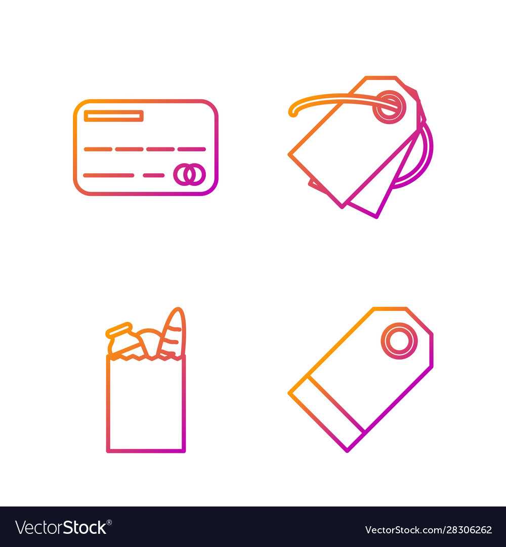Set Line Blank Label Template Price Tag Paper Within Blank Luggage Tag Template
