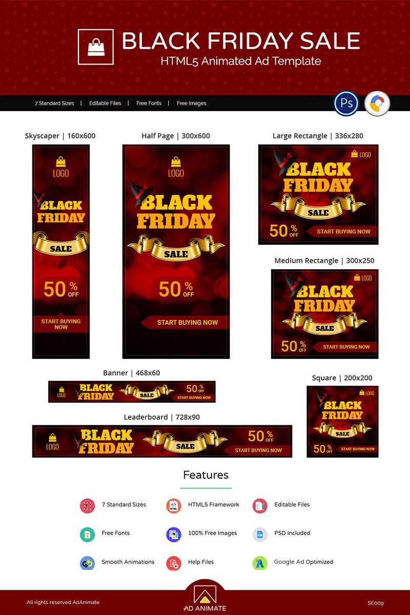 'shopping & E Commerce | Black Friday Sale' – Animated Banner №74129 With Animated Banner Template