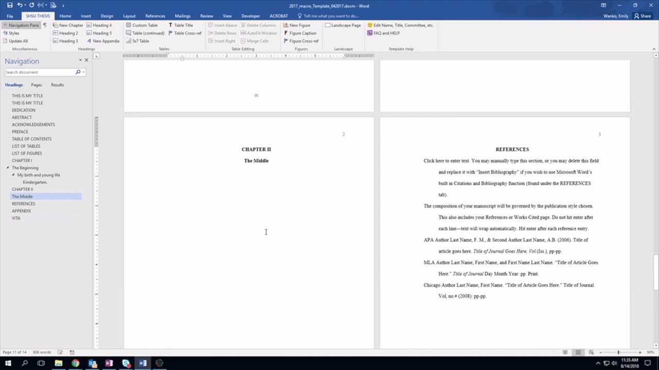 Shsu Thesis And Dissertation Template Training Video In Ms Word Thesis Template