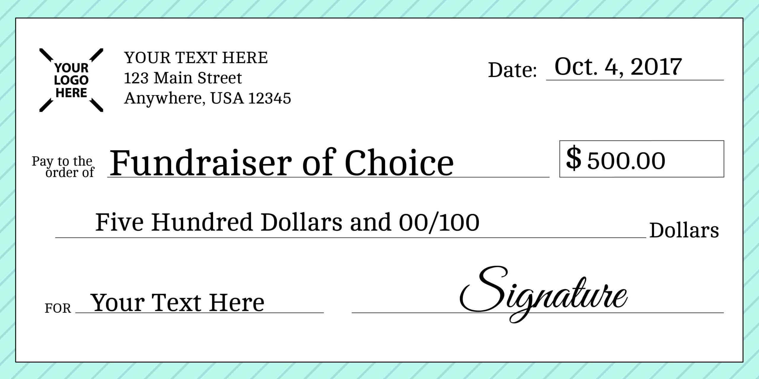 Signage 101 – Giant Check Uses And Templates | Signs Blog For Customizable Blank Check Template
