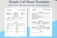 Simple Call Sheet Template Word Doc | Sethero for Film Call Sheet Template Word