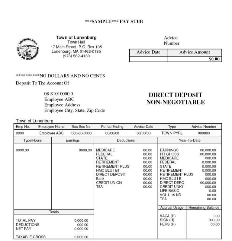 Simple Pay Stub Template Document Sample : V-M-D with regard to Pay ...
